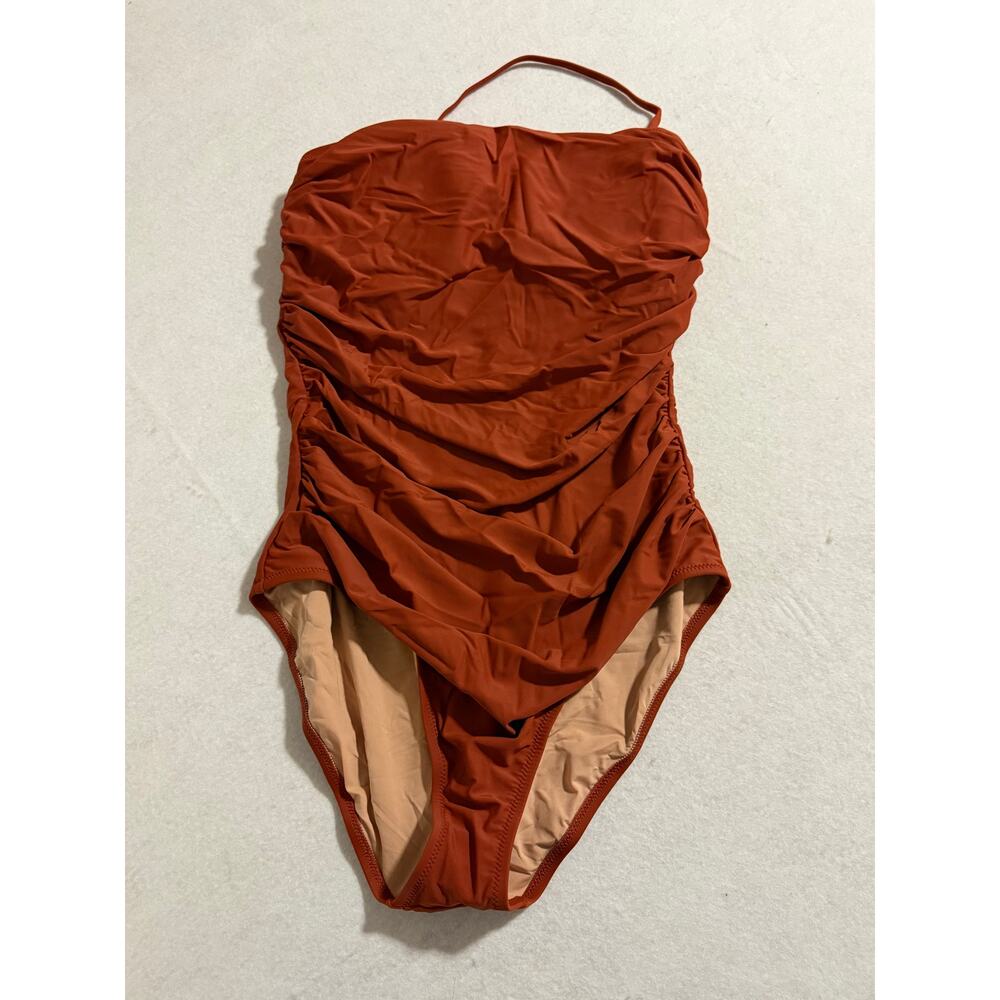 J.Crew Factory Women Swimsuit Swimwear One Piece Large Rust Brown - Picture 4 of 11